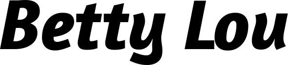 Vorschau des Bootsnamens "Betty Lou" als Schriftzug für "Bootsbeschriftung Kursiv 01"