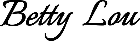 Vorschau des Bootsnamens "Betty Lou" als Schriftzug für "Bootsbeschriftung Klassisch 58"