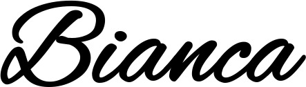 Vorschau des Bootsnamens "Bianca" als Schriftzug für "Bootsbeschriftung Klassisch 35"