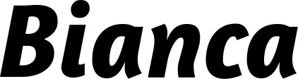 Vorschau des Bootsnamens "Bianca" als Schriftzug für "Bootsbeschriftung Kursiv 01"