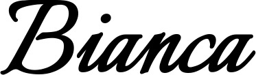 Vorschau des Bootsnamens "Bianca" als Schriftzug für "Bootsbeschriftung Klassisch 58"