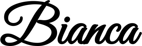 Vorschau des Bootsnamens "Bianca" als Schriftzug für "Bootsbeschriftung Klassisch 68"