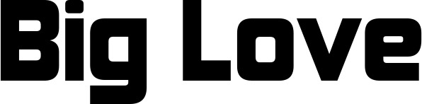 Vorschau des Bootsnamens "Big Love" als Schriftzug für "Bootsbeschriftung Neu 25"