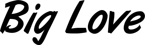 Vorschau des Bootsnamens "Big Love" als Schriftzug für "Bootsbeschriftung Klassisch 38"