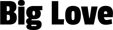 Vorschau des Bootsnamens "Big Love" als Schriftzug für "Bootsbeschriftung Fett 30"