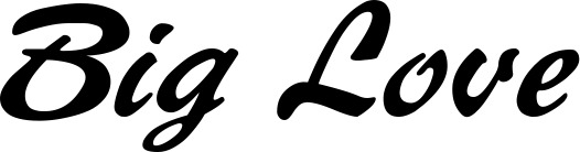 Vorschau des Bootsnamens "Big Love" als Schriftzug für "Bootsbeschriftung Klassisch 12"