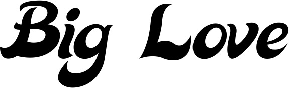 Vorschau des Bootsnamens "Big Love" als Schriftzug für "Bootsbeschriftung Klassisch 33"