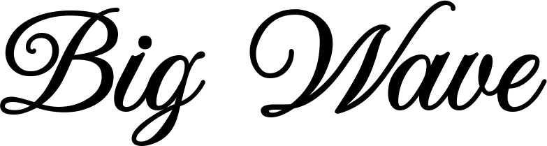 Vorschau des Bootsnamens "Big Wave" als Schriftzug für "Bootsbeschriftung Klassisch 70"
