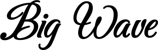 Vorschau des Bootsnamens "Big Wave" als Schriftzug für "Bootsbeschriftung Klassisch 50"