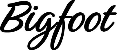 Vorschau des Bootsnamens "Bigfoot" als Schriftzug für "Bootsbeschriftung Klassisch 48"