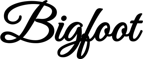 Vorschau des Bootsnamens "Bigfoot" als Schriftzug für "Style Klassisch 68"