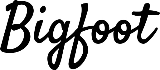 Vorschau des Bootsnamens "Bigfoot" als Schriftzug für "Bootsbeschriftung Klassisch 96"