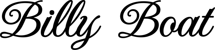 Vorschau des Bootsnamens "Billy Boat" als Schriftzug für "Bootsbeschriftung Klassisch 70"