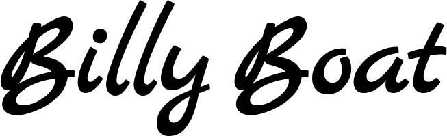 Vorschau des Bootsnamens "Billy Boat" als Schriftzug für "Bootsbeschriftung Klassisch 77"