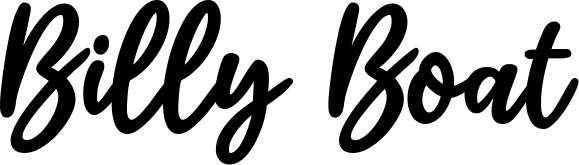 Vorschau des Bootsnamens "Billy Boat" als Schriftzug für "Bootsbeschriftung Klassisch 74"