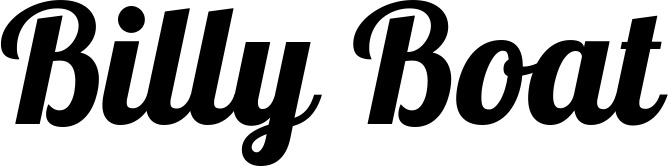 Vorschau des Bootsnamens "Billy Boat" als Schriftzug für "Bootsbeschriftung Neu 60"