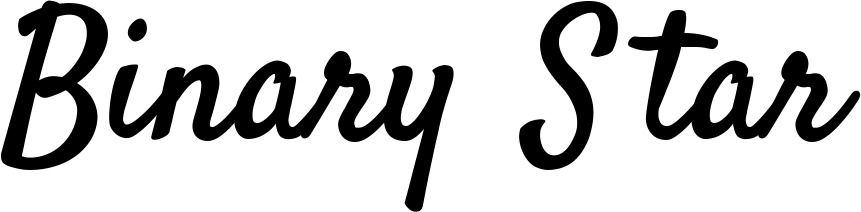 Vorschau des Bootsnamens "Binary Star" als Schriftzug für "Bootsbeschriftung Klassisch 96"