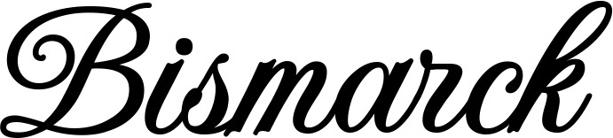Vorschau des Bootsnamens "Bismarck" als Schriftzug für "Bootsbeschriftung Klassisch 70"