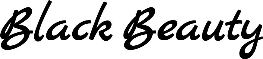Vorschau des Bootsnamens "Black Beauty" als Schriftzug für "Bootsbeschriftung Klassisch 77"