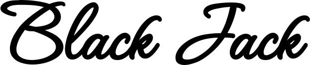 Vorschau des Bootsnamens "Black Jack" als Schriftzug für "Bootsbeschriftung Klassisch 111"