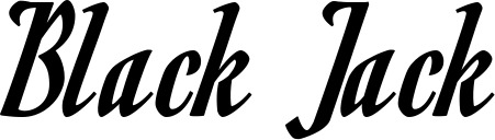 Vorschau des Bootsnamens "Black Jack" als Schriftzug für "Bootsbeschriftung Klassisch 93"