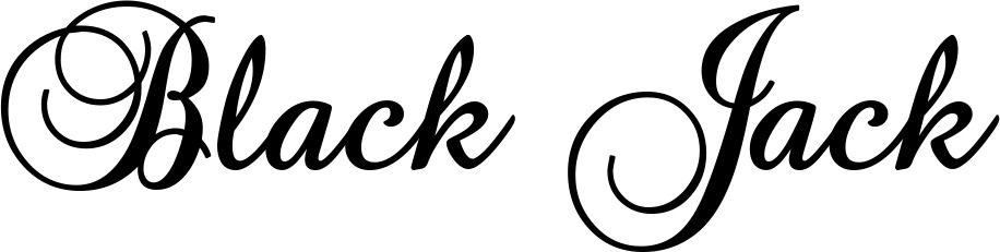 Vorschau des Bootsnamens "Black Jack" als Schriftzug für "Bootsbeschriftung Klassisch 02-A"
