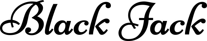 Vorschau des Bootsnamens "Black Jack" als Schriftzug für "Bootsbeschriftung Klassisch 84"