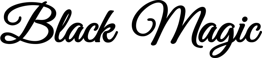 Vorschau des Bootsnamens "Black Magic" als Schriftzug für "Bootsbeschriftung Klassisch 68"