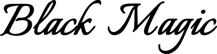Vorschau des Bootsnamens "Black Magic" als Schriftzug für "Bootsbeschriftung Klassisch 58"