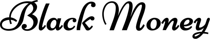 Vorschau des Bootsnamens "Black Money" als Schriftzug für "Bootsbeschriftung Klassisch 84"