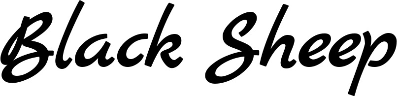 Vorschau des Bootsnamens "Black Sheep" als Schriftzug für "Bootsbeschriftung Klassisch 45"