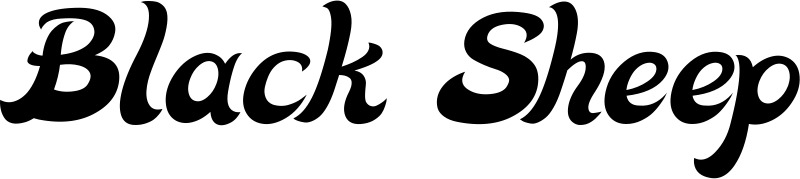 Vorschau des Bootsnamens "Black Sheep" als Schriftzug für "Bootsbeschriftung Klassisch 33"