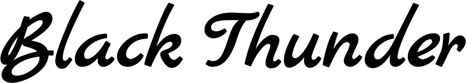 Vorschau des Bootsnamens "Black Thunder" als Schriftzug für "Bootsbeschriftung Klassisch 45"