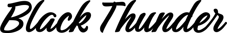 Vorschau des Bootsnamens "Black Thunder" als Schriftzug für "Bootsbeschriftung Klassisch 48"