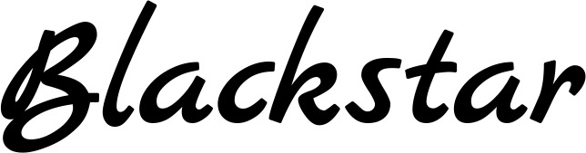 Vorschau des Bootsnamens "Blackstar" als Schriftzug für "Bootsbeschriftung Klassisch 77"