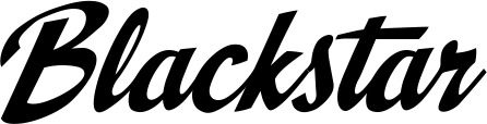 Vorschau des Bootsnamens "Blackstar" als Schriftzug für "Bootsbeschriftung Klassisch 29"