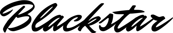 Vorschau des Bootsnamens "Blackstar" als Schriftzug für "Bootsbeschriftung Klassisch 82"