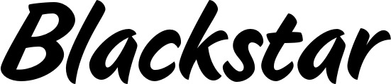 Vorschau des Bootsnamens "Blackstar" als Schriftzug für "Bootsbeschriftung Klassisch 19"