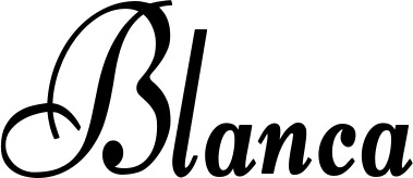 Vorschau des Bootsnamens "Blanca" als Schriftzug für "Bootsbeschriftung Klassisch 76"