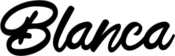Vorschau des Bootsnamens "Blanca" als Schriftzug für "Bootsbeschriftung Klassisch 102"