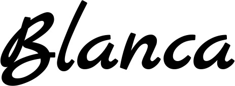Vorschau des Bootsnamens "Blanca" als Schriftzug für "Bootsbeschriftung Klassisch 45"