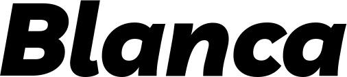 Vorschau des Bootsnamens "Blanca" als Schriftzug für "Bootsbeschriftung Kursiv 06"