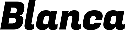 Vorschau des Bootsnamens "Blanca" als Schriftzug für "Bootsbeschriftung Kursiv 04"