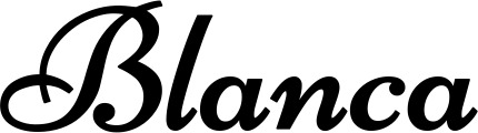 Vorschau des Bootsnamens "Blanca" als Schriftzug für "Bootsbeschriftung Klassisch 84"