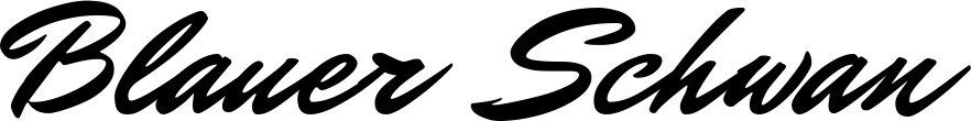 Vorschau des Bootsnamens "Blauer Schwan" als Schriftzug für "Bootsbeschriftung Klassisch 82"