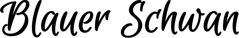 Vorschau des Bootsnamens "Blauer Schwan" als Schriftzug für "Bootsbeschriftung Klassisch 105"