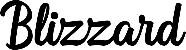Vorschau des Bootsnamens "Blizzard" als Schriftzug für "Bootsbeschriftung Klassisch 43"