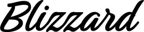 Vorschau des Bootsnamens "Blizzard" als Schriftzug für "Bootsbeschriftung Klassisch 48"