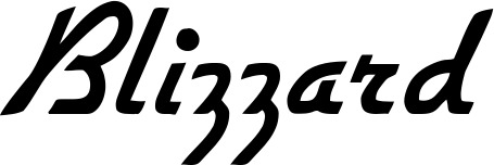 Vorschau des Bootsnamens "Blizzard" als Schriftzug für "Bootsbeschriftung Klassisch 66"