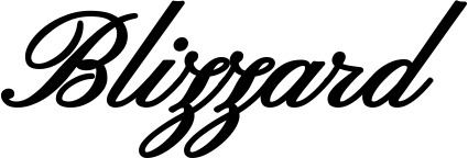 Vorschau des Bootsnamens "Blizzard" als Schriftzug für "Bootsbeschriftung Klassisch 107"
